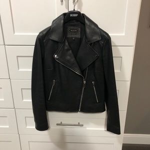 Massimo Dutti black leather jacket